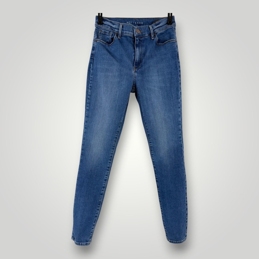 Mott & Bow Jeans Womens 27x30 Blue High Rise Skinny Stretch Denim Medium Wash